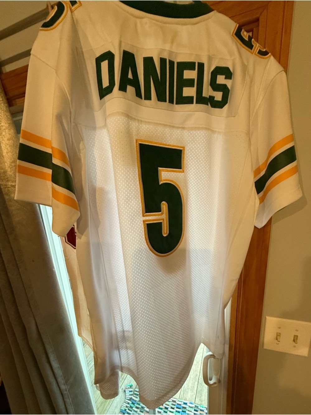 White Green Gold #5 Daniels Football Jersey #33 maroon and white Bryant jersey